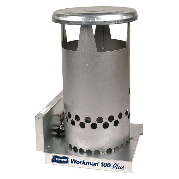 L.B. White Portable Gas Floor Heater, Natural Gas, Matchless Piezo, 100,000 BtuH, 16 1/2 in L - CV100CZND12001B