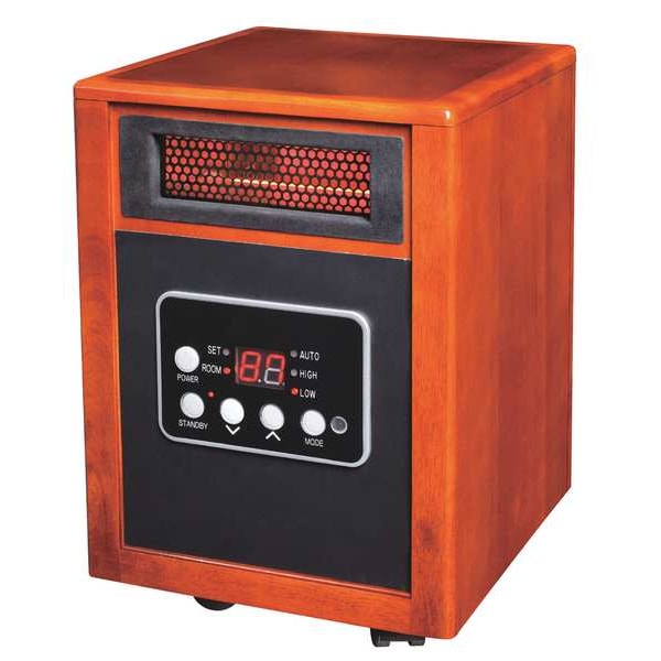 Zoro Select Portable Electric Heater, 1500, 120V AC, 1 Phase, 5200 BtuH, Non-Oscillating - 12H976