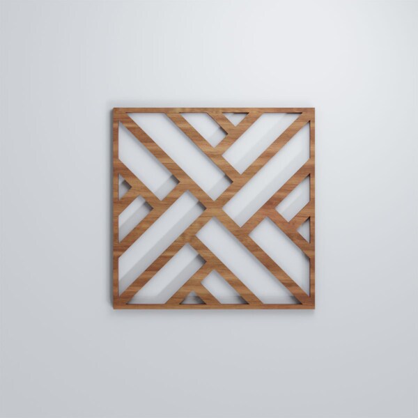 Ekena Millwork Small Killeen Decorative Fretwork Wood Wall Panels, Walnut, 11 3/8"W x 11 3/8"H x 3/8"T - WALW12X12X0375KLNWA