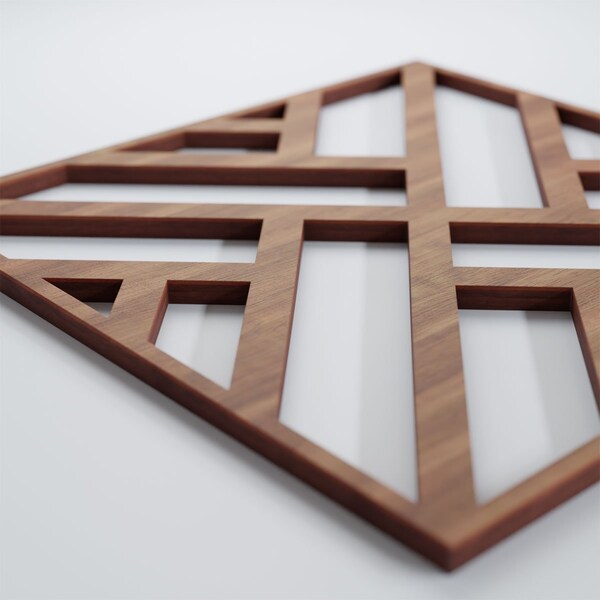 Ekena Millwork Small Killeen Decorative Fretwork Wood Wall Panels, Walnut, 11 3/8"W x 11 3/8"H x 3/8"T - WALW12X12X0375KLNWA