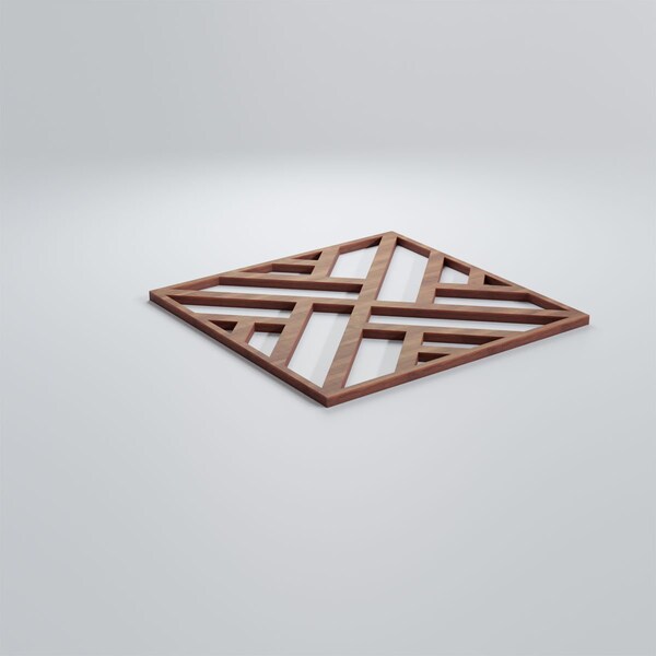 Ekena Millwork Small Killeen Decorative Fretwork Wood Wall Panels, Walnut, 11 3/8"W x 11 3/8"H x 3/8"T - WALW12X12X0375KLNWA