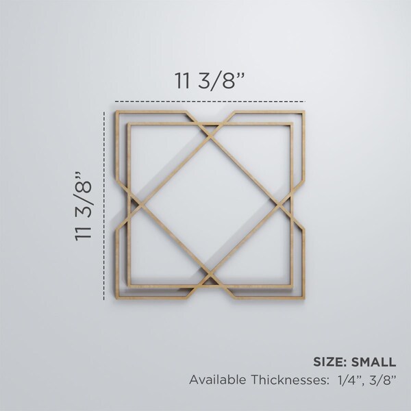 Ekena Millwork Small Kiowa Decorative Fretwork Wood Wall Panels, Alder, 11 3/8"W x 11 3/8"H x 3/8"T - WALW12X12X0375KWAAL