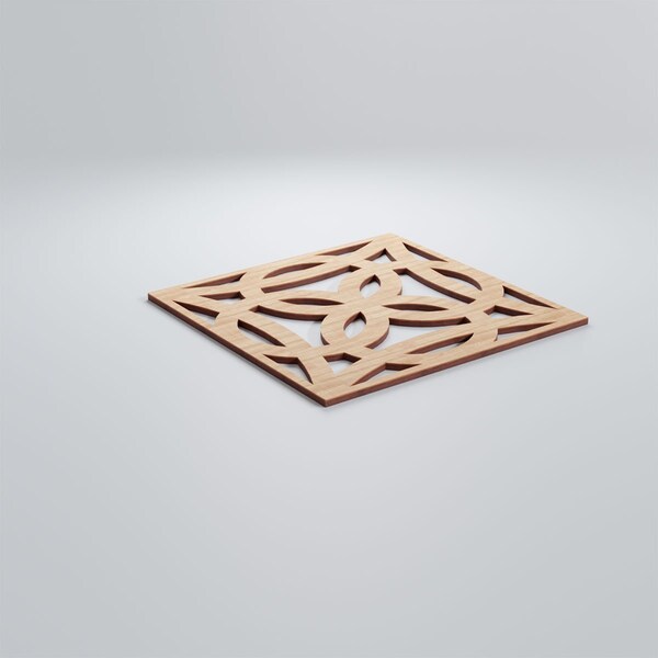 Ekena Millwork Medium Baytown Decorative Fretwork Wood Wall Panels, Alder, 15 3/8"W x 15 3/8"H x 3/8"T - WALW16X16X0375BYTAL