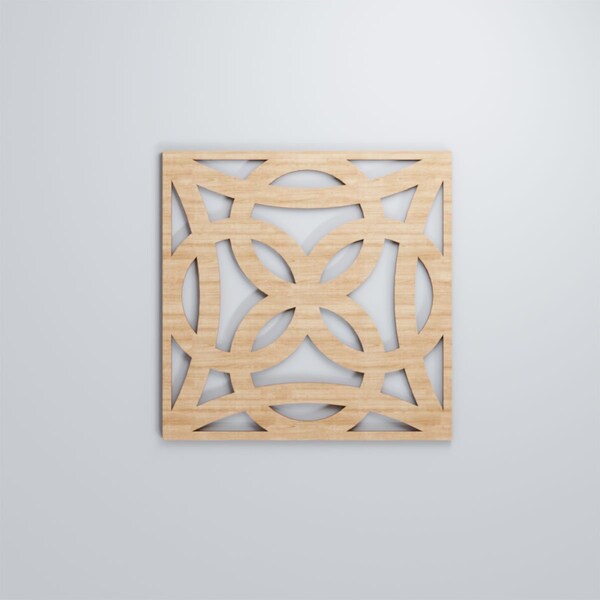 Ekena Millwork Medium Baytown Decorative Fretwork Wood Wall Panels, Alder, 15 3/8"W x 15 3/8"H x 3/8"T - WALW16X16X0375BYTAL