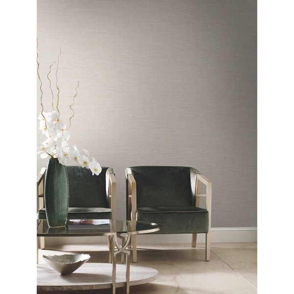 York Wallcoverings Ramie Weave Light Grey Wallpaper - CD1032N