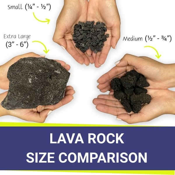 American Fire Glass Medium Black Lava Rock - 10 Lbs - LAVA-M-10
