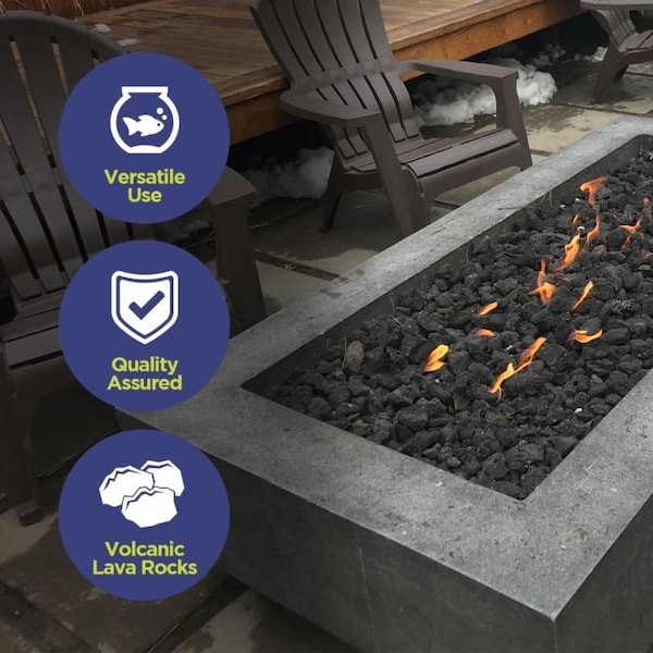 American Fire Glass Medium Black Lava Rock - 10 Lbs - LAVA-M-10
