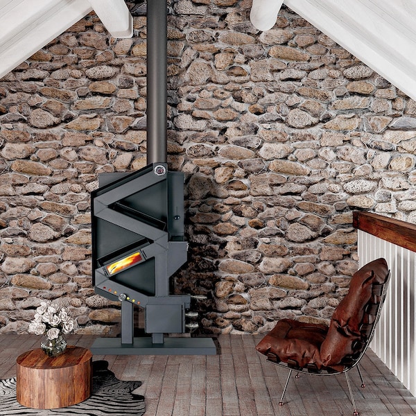 Us Stove Co 2,000 Sqft WiseWay EPA Certified Gravity Fed NonElectric Pellet Stove - GW1949