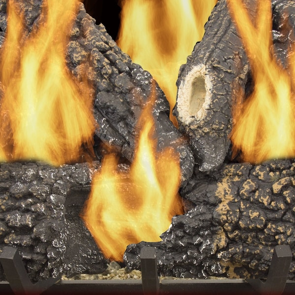 Ghp Pleasant Hearth Arlington Ash Fireplace Log Set Unlimited hr 56 lb - VL-AA24D