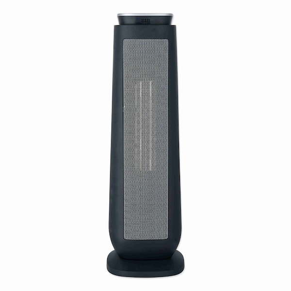 Alera Ceramic Heater Tower w/Remote Control, 7.17" x 7.17" x 22.95", Black - HECT24