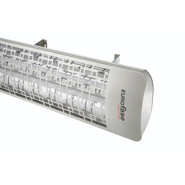 Eurofase SS 39in Dual Element 4000W 240V Heater, Stainless Steel, Brix Decor Plate - EF40240S5