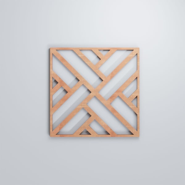 Ekena Millwork Small Killeen Decorative Fretwork Wood Wall Panels, Cherry, 11 3/8"W x 11 3/8"H x 3/8"T - WALW12X12X0375KLNCH
