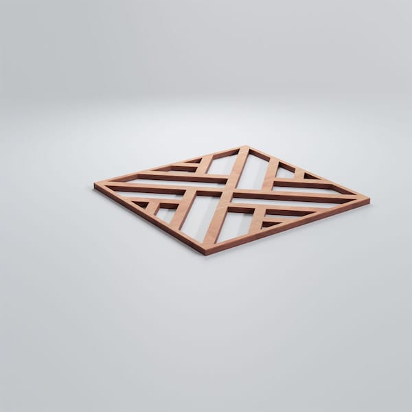 Ekena Millwork Small Killeen Decorative Fretwork Wood Wall Panels, Cherry, 11 3/8"W x 11 3/8"H x 3/8"T - WALW12X12X0375KLNCH