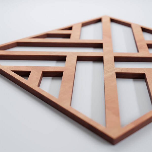 Ekena Millwork Small Killeen Decorative Fretwork Wood Wall Panels, Cherry, 11 3/8"W x 11 3/8"H x 3/8"T - WALW12X12X0375KLNCH
