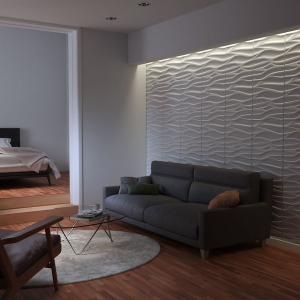 Ekena Millwork 19 5/8in. W x 19 5/8in. H Serina EnduraWall Decor 3D Wall Panel Covers, Total 32.1 Sq. Ft., 12PK - WP20X20SRWH-CASE-12