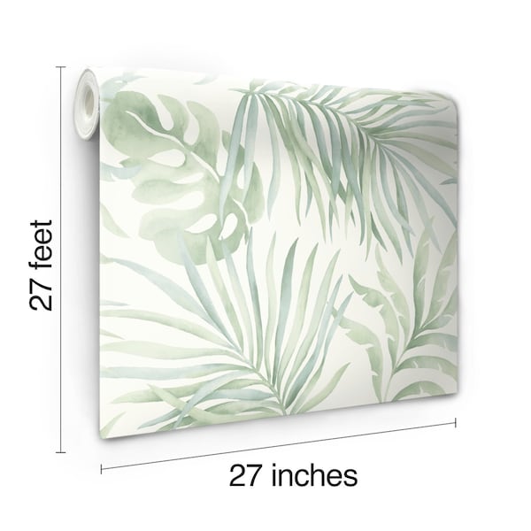 York Wallcoverings Paradise Palm Light Green Wallpaper - SO2452