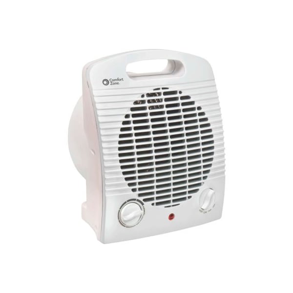 Comfort Zone Personal Compact Heater W/ Adjustable Thermostat, 120V, White, 1500 Watt - CZ35E