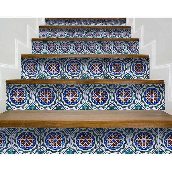 Homeroots 4 x 4 in. Augustine Bluen Green Removable Peel & Stick Tiles - 400285