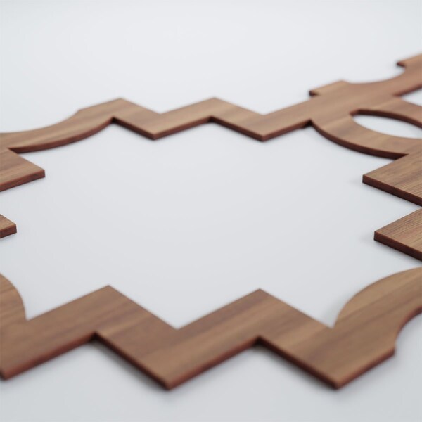 Ekena Millwork Large Cordova Decorative Fretwork Wood Wall Panels, Walnut, 35 1/8"W x 23 3/8"H x 3/8"T - WALW24X24X0375CRVWA