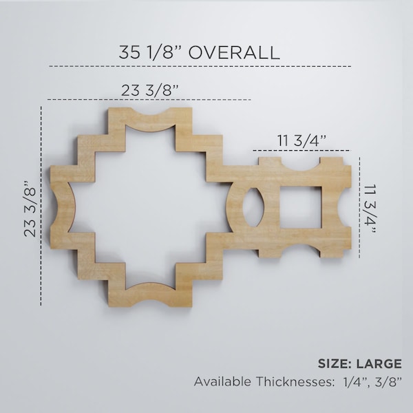 Ekena Millwork Large Cordova Decorative Fretwork Wood Wall Panels, Walnut, 35 1/8"W x 23 3/8"H x 3/8"T - WALW24X24X0375CRVWA
