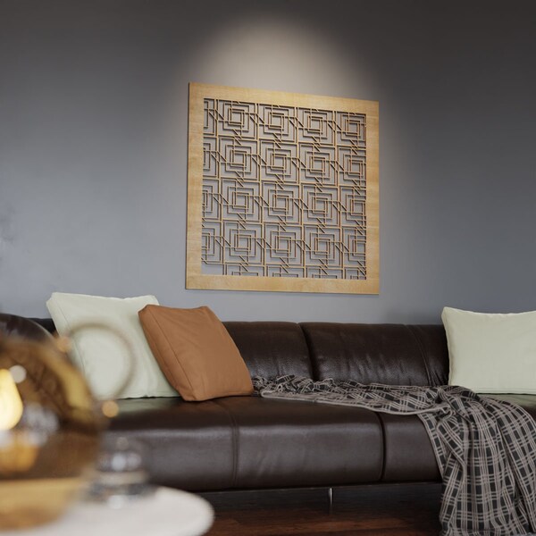 Ekena Millwork Extra Small Norwood Decorative Fretwork Wood Wall Panels, Cherry, 7 3/8"W x 7 3/8"H x 3/8"T - WALW08X08X0375NWDCH
