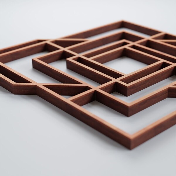 Ekena Millwork Extra Small Norwood Decorative Fretwork Wood Wall Panels, Cherry, 7 3/8"W x 7 3/8"H x 3/8"T - WALW08X08X0375NWDCH