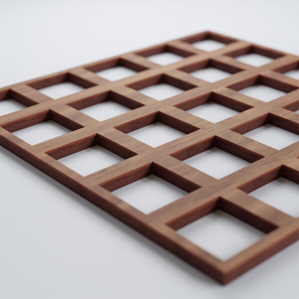 Ekena Millwork Small Manchester Decorative Fretwork Wood Wall Panels, Walnut, 11 3/8"W x 11 3/8"H x 3/8"T - WALW12X12X0375MNCWA