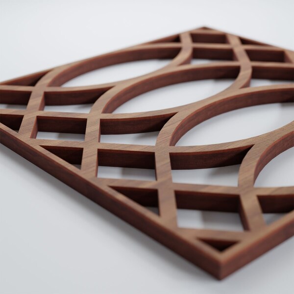 Ekena Millwork Extra Small Montrose Decorative Fretwork Wood Wall Panels, Walnut, 7 3/8"W x 7 3/8"H x 3/8"T - WALW08X08X0375MNTWA