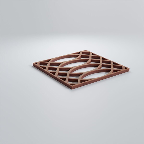 Ekena Millwork Extra Small Montrose Decorative Fretwork Wood Wall Panels, Walnut, 7 3/8"W x 7 3/8"H x 3/8"T - WALW08X08X0375MNTWA