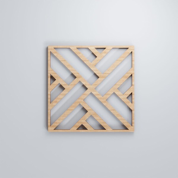 Ekena Millwork Extra Small Killeen Decorative Fretwork Wood Wall Panels, Alder, 7 3/8"W x 7 3/8"H x 3/8"T - WALW08X08X0375KLNAL