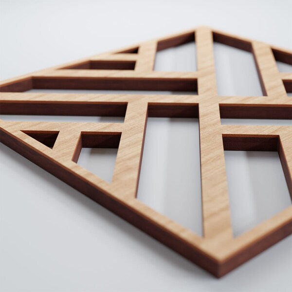 Ekena Millwork Extra Small Killeen Decorative Fretwork Wood Wall Panels, Alder, 7 3/8"W x 7 3/8"H x 3/8"T - WALW08X08X0375KLNAL