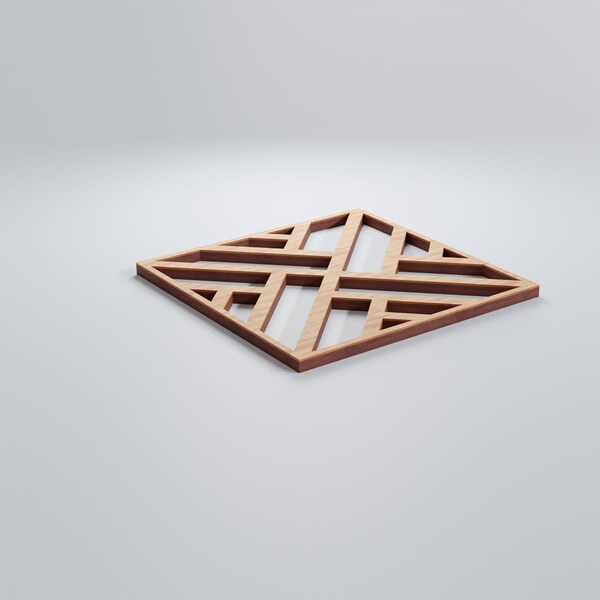 Ekena Millwork Extra Small Killeen Decorative Fretwork Wood Wall Panels, Alder, 7 3/8"W x 7 3/8"H x 3/8"T - WALW08X08X0375KLNAL