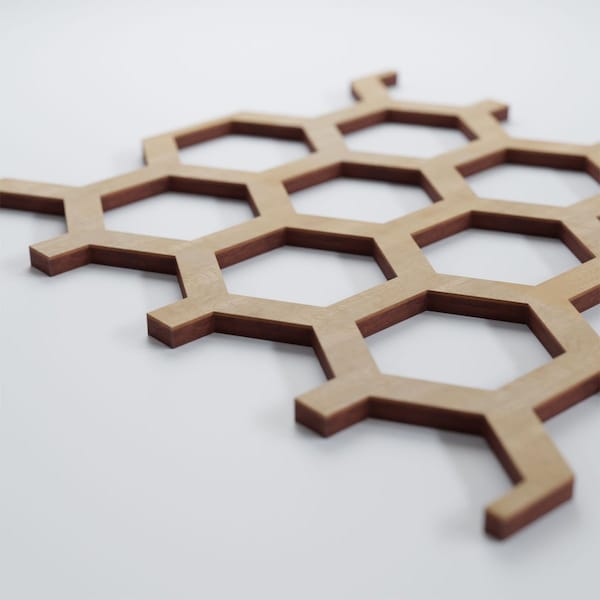 Ekena Millwork Small Westmore Decorative Fretwork Wood Wall Panels, Hickory, 7 1/2"W x 11 3/8"H x 3/8"T - WALW12X12X0375WSTHI