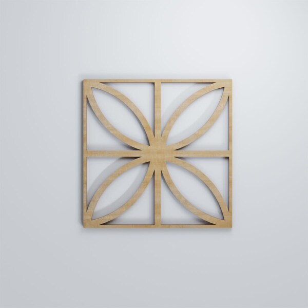 Ekena Millwork Small Swansea Decorative Fretwork Wood Wall Panels, Birch, 11 3/8"W x 11 3/8"H x 3/8"T - WALW12X12X0375SWNBI
