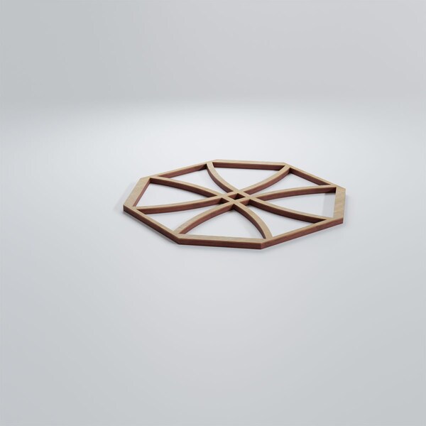 Ekena Millwork Small Haswell Decorative Fretwork Wood Wall Panels, Hickory, 11 3/8"W x 11 3/8"H x 3/8"T - WALW12X12X0375HWLHI