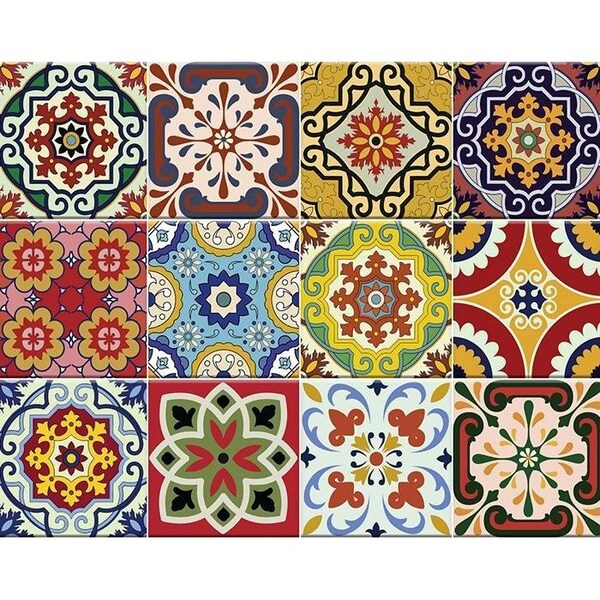 Homeroots 6 x 6 in. Mediterra Yellow Mosaic Peel & Stick Tiles - 400052