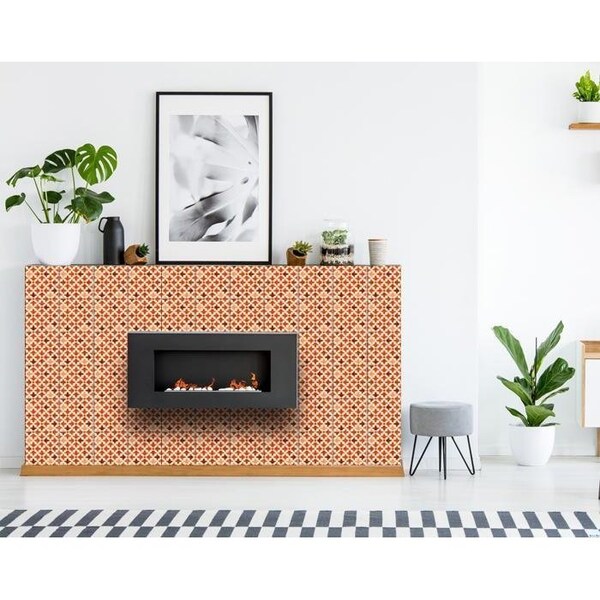 Homeroots 6 x 6 in. Terra Cotta Red Tango Peel & Stick Tiles - 399997