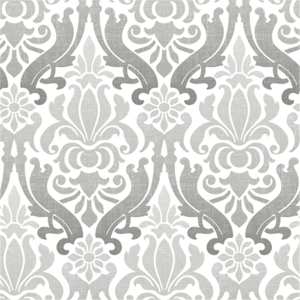 Doba-Bnt Nouveau Damask Peel and Stick Wallpaper, Grey - SA2532169