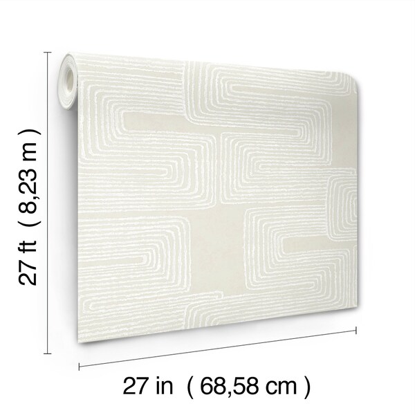 York Wallcoverings Zulu Thread Neutral and Pearl Wallpaper - AG2036
