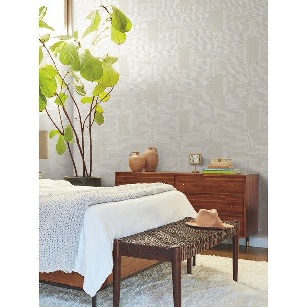 York Wallcoverings Zulu Thread Neutral and Pearl Wallpaper - AG2036