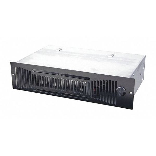 Qmark Fan Forced Toe Space Heater W/ Thermostat, 1 Phase, 120VAC, Grille: 3-5/8 in, Back Box: 3-1/2 in H - QTS1500T