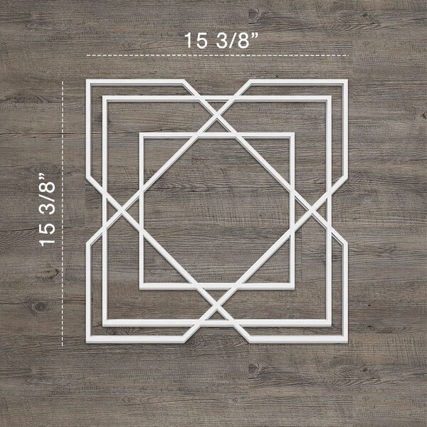 Ekena Millwork Medium Lakewood Decorative Fretwork Wall Panels in Architectural PVC, 15 3/8"W x 15 3/8"H x 3/8"T - WALP16X16LWD