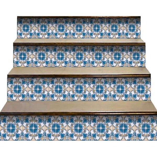 Homeroots 6 x 6 in. Teal Taupe Sia Removable Peel & Stick Tiles - 400227