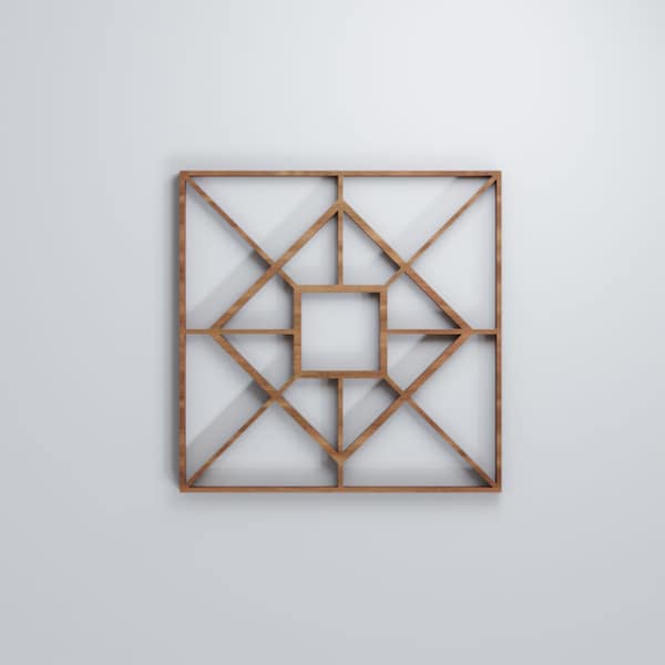 Ekena Millwork Extra Small Jamestown Decorative Fretwork Wood Wall Panels, Walnut, 7 3/8"W x 7 3/8"H x 3/8"T - WALW08X08X0375JTNWA