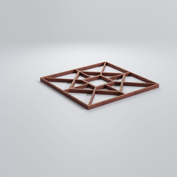 Ekena Millwork Extra Small Jamestown Decorative Fretwork Wood Wall Panels, Walnut, 7 3/8"W x 7 3/8"H x 3/8"T - WALW08X08X0375JTNWA