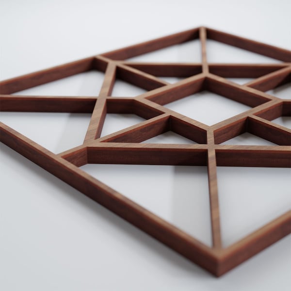 Ekena Millwork Extra Small Jamestown Decorative Fretwork Wood Wall Panels, Walnut, 7 3/8"W x 7 3/8"H x 3/8"T - WALW08X08X0375JTNWA