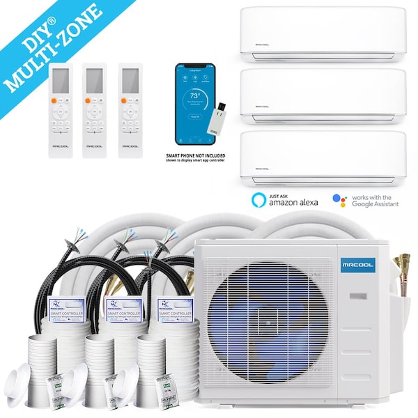 Mrcool DIY 4th Gen Multi Zone 4 zone condenser 30K BTU W/16ft line set PR - DIYM336HPW06C00