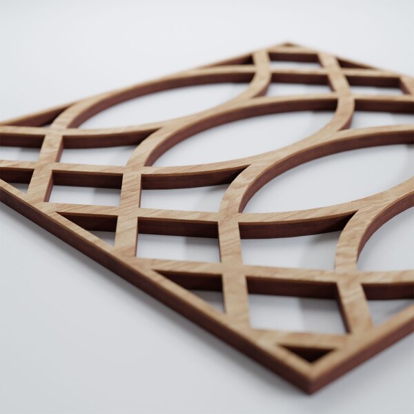 Ekena Millwork Small Montrose Decorative Fretwork Wood Wall Panels, Red Oak, 11 3/8"W x 11 3/8"H x 3/8"T - WALW12X12X0375MNTRO