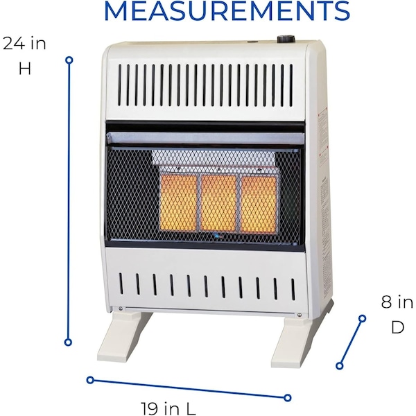 Procom Heating Natural Gas Ventless Infrared Plaque Heater with Base Feet, 18,000 BTU, T-Stat Control - MN180TPA-B