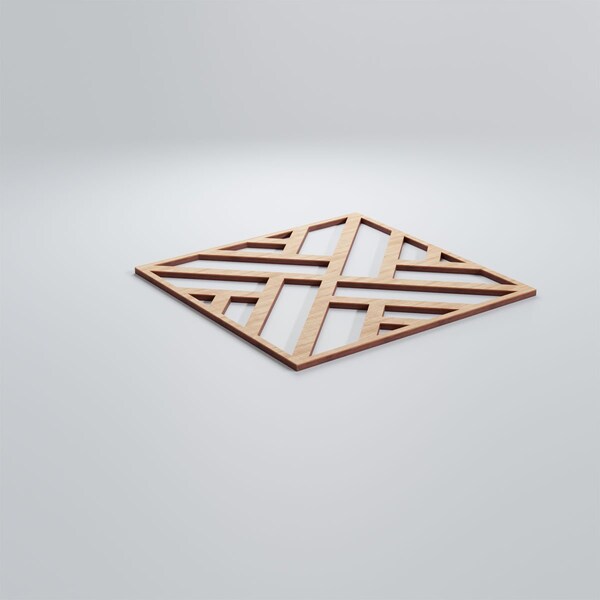 Ekena Millwork Medium Killeen Decorative Fretwork Wood Wall Panels, Alder, 15 3/8"W x 15 3/8"H x 3/8"T - WALW16X16X0375KLNAL